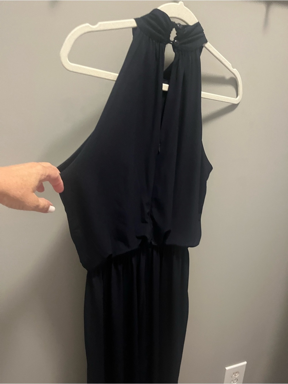 Enfocus Studio Navy Halter Dress Jumpsuit